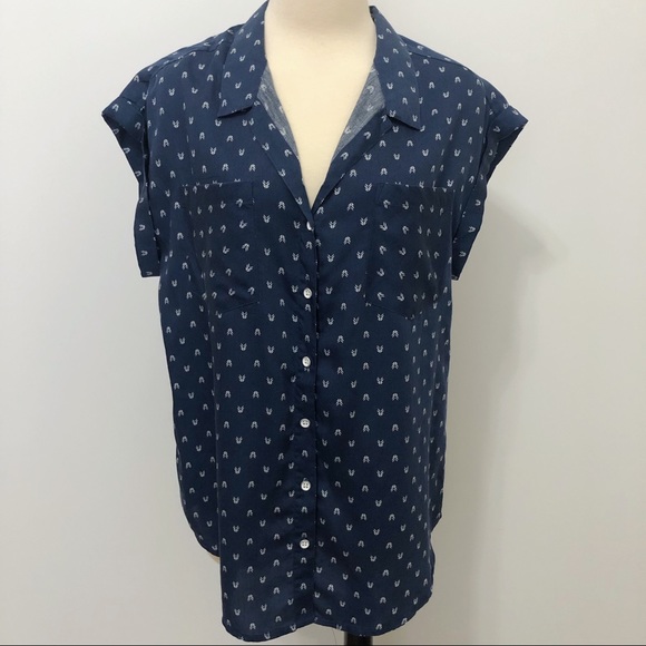 SOLD JACHS Girlfriend Arrow Print ButtonDownBlouse - Picture 4 of 8